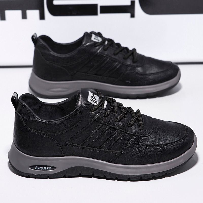 566-HAZ-00001 Black Leather Shoes