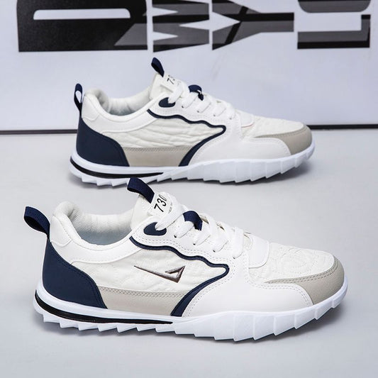 806-HAZ-00001 White And Navy Blue Shoes