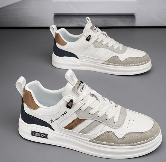 887-HAZ-00001 White/Brown Shoes