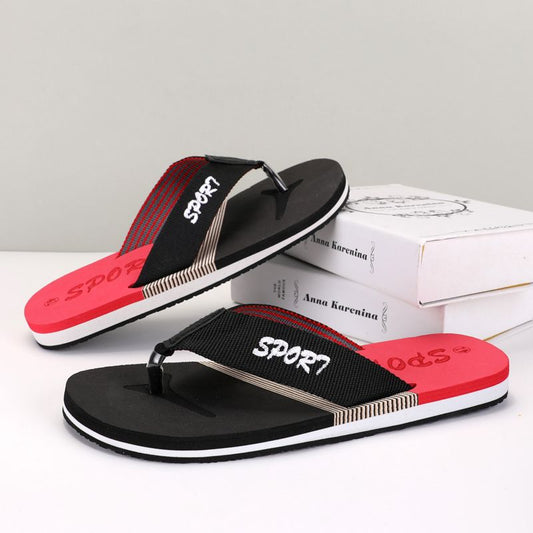 SALE! 375-HAZ-00002 Black/Red Slippers